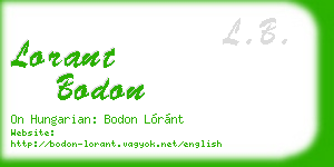 lorant bodon business card